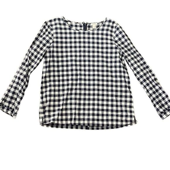 J.Crew gingham, long sleeve shirt, size medium - Picture 1 of 3